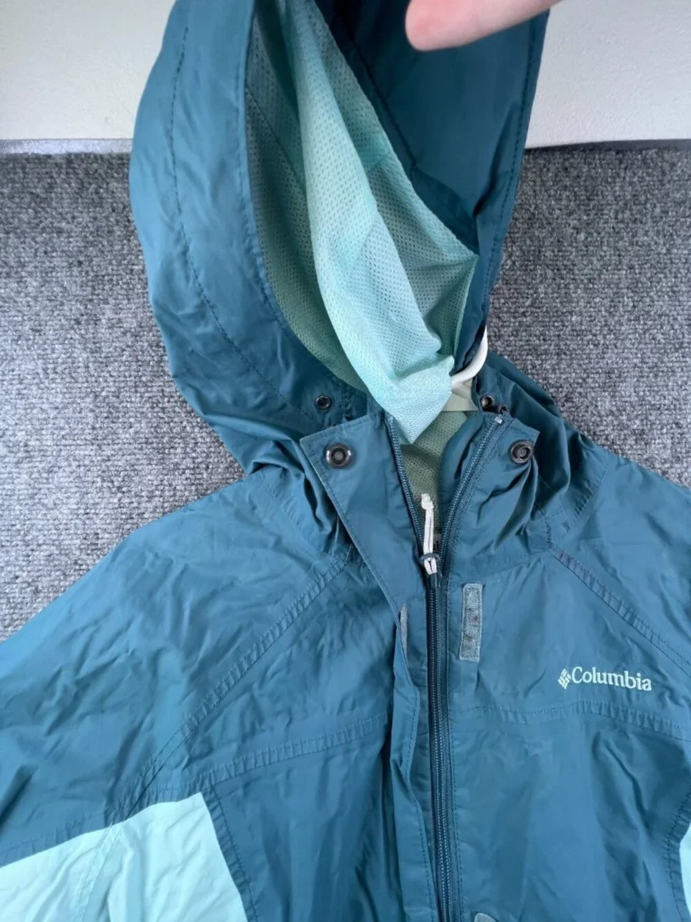 Columbia Sportswear Women Full Zip Up Hooded Jacket Long Sleeve Blue Large ****